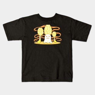 A Ghost in a yellow mushroom hat Kids T-Shirt